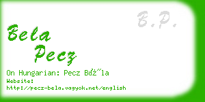 bela pecz business card